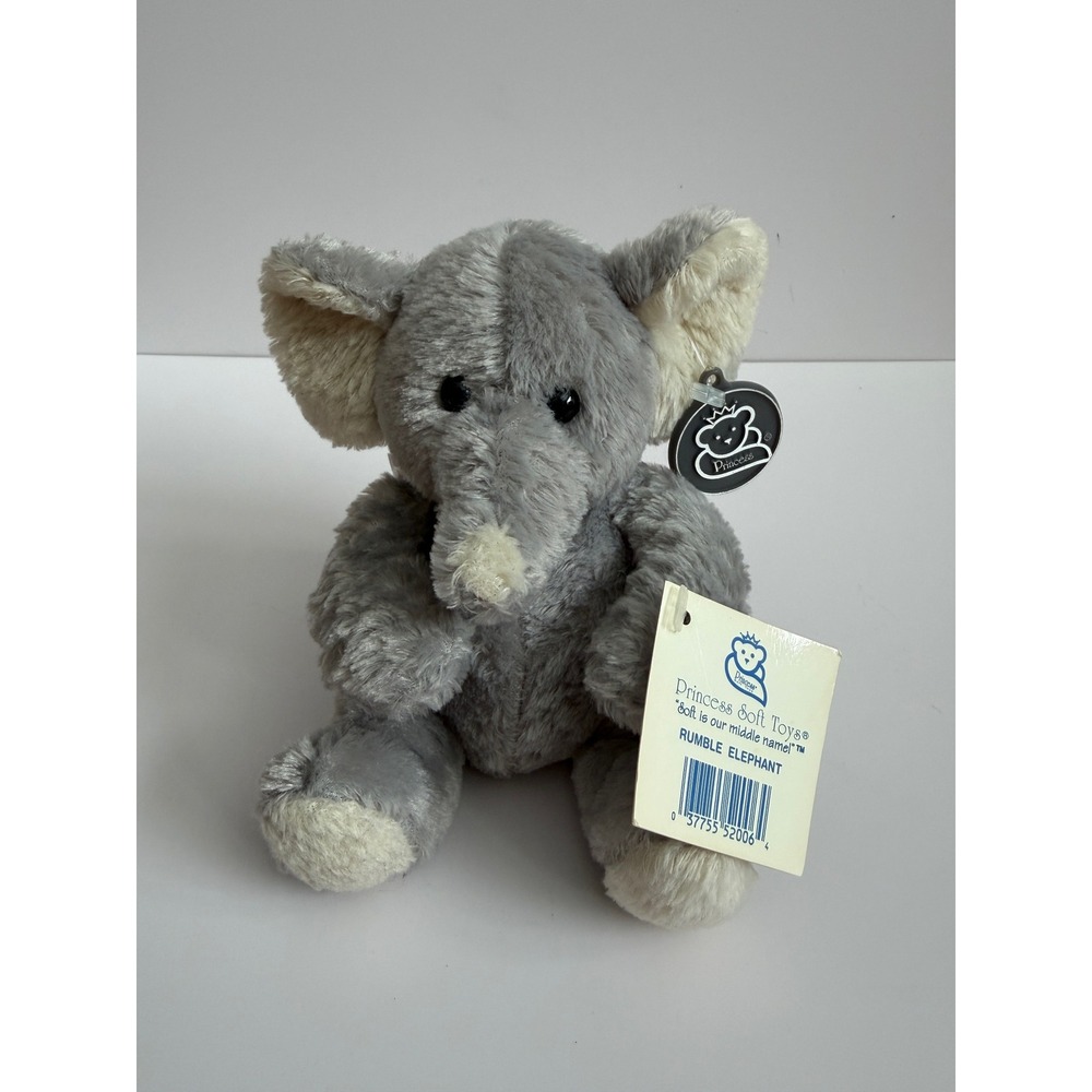 NWT Vintage Princess Soft Toys Rumble Elephant Plush Grey Stuffed Animal‎